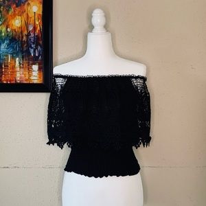 Black off shoulder top